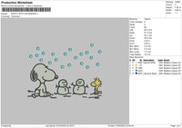 snoopy with snowman