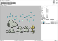 snoopy with snowman