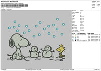 snoopy with snowman