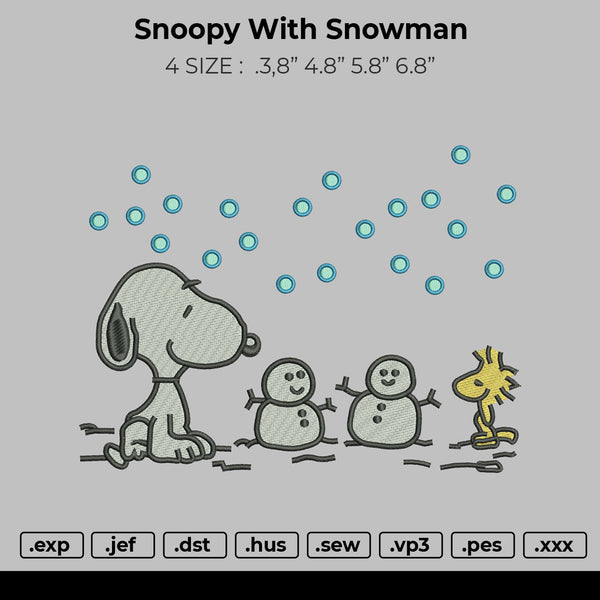snoopy with snowman