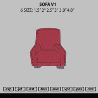 Sofa V1 Embroidery File 6 sizes