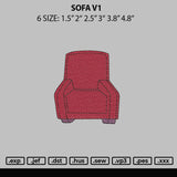 Sofa V1 Embroidery File 6 sizes