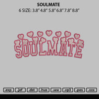 Soulmate Embroidery File 6 sizes