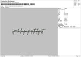 Speech Language Embroidery File 6 sizes