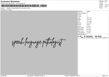 Speech Language Embroidery File 6 sizes