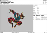 Spiderman Color Embroidery