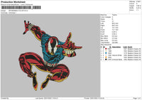 Spiderman Color Embroidery