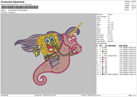 Spongebob Seahorse Embroidery