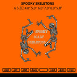 Spooky Skeletons Embroidery File 6 sizes