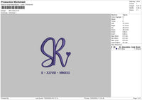 Sr Text Embroidery File 6 sizes