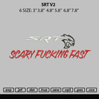 Srt V2 Embroidery File 6 sizes