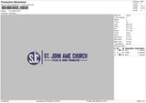 St John Emboidery File 6 sizes