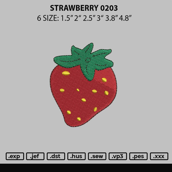 Strawberry 0203 Embroidery File 6 sizes