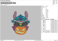 Stitch Pumpkin 23 v2 Embroidery File 6 sizes