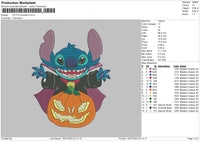 Stitch Pumpkin 23 v2 Embroidery File 6 sizes