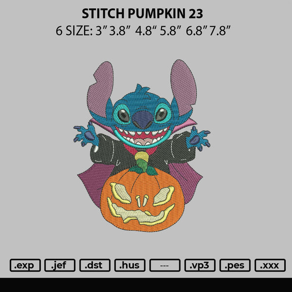 Stitch Pumpkin 23 v2 Embroidery File 6 sizes