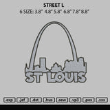 Street L Embroidery File 6 sizes