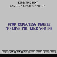 Expecting Text Embroidery File 6 sizes