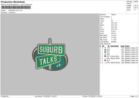 Suburb T Embroidery File 6 sizes