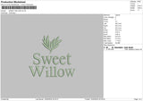 Willow Text Embroidery File 6 sizes