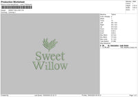 Willow Text Embroidery File 6 sizes