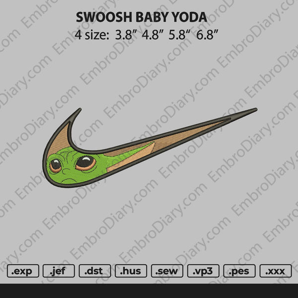 Swoosh Baby Yoda Alien 2 Embroidery