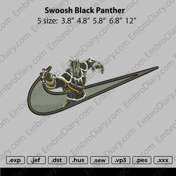 Swoosh Black Panther Embroidery