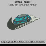 Swoosh Car 02 Embroidery File 6 sizes