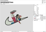 Swoosh Chi Chi Embroidery File 6 sizes