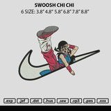 Swoosh Chi Chi Embroidery File 6 sizes