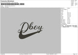 Swoosh Dboy Embroidery File 6 sizes