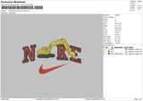 SWOOSH EXCAVATOR Embroidery File 4 size