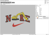 SWOOSH EXCAVATOR Embroidery File 4 size