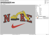 SWOOSH EXCAVATOR Embroidery File 4 size