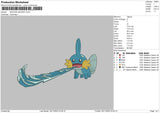 Swoosh Mudkip Embroidery File 6 sizes