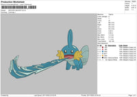 Swoosh Mudkip Embroidery File 6 sizes