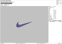 Swoosh Satin Embroidery File 6 sizes