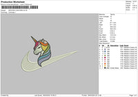 Swoosh Unicorn 1802 Embroidery File 6 sizes