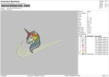 Swoosh Unicorn 1802 Embroidery File 6 sizes