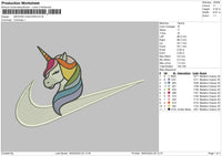 Swoosh Unicorn 1802 Embroidery File 6 sizes