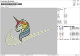 Swoosh Unicorn 1802 Embroidery File 6 sizes