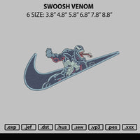 Swoosh Venom Embroidery File 6 sizes