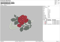 Swoosh Rose Embroidery File 6 sizes