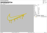 Swoosh Melt Embroidery File 6 sizes