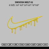 Swoosh Melt Embroidery File 6 sizes