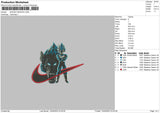 Swoosh Dragon Embroidery File 6 sizes