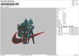 Swoosh Dragon Embroidery File 6 sizes