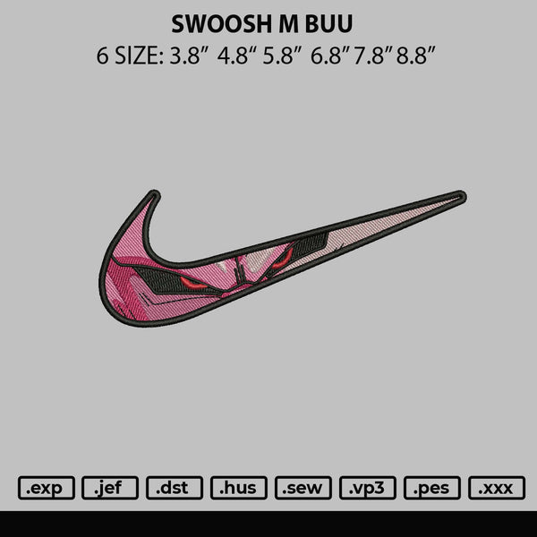 Swoosh M Buu Embroidery File 6 sizes