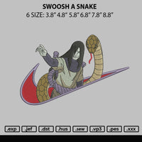 Swoosh A Snake Embroidery File 6 sizes