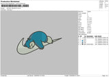 Swoosh Snorlax Embroidery File 6 sizes